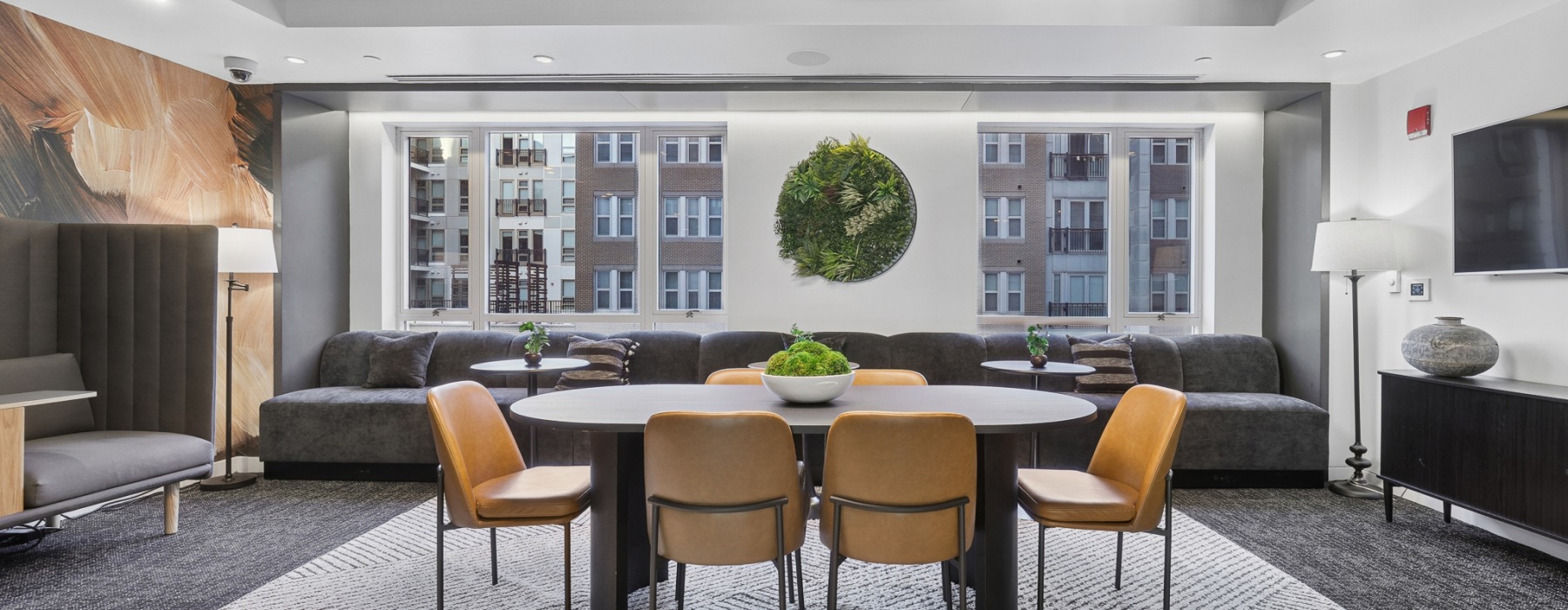 Coworking space with table and seating