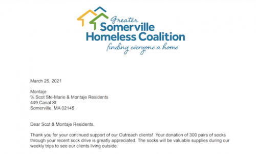 thank you letter from summerville homeless coalition